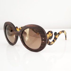 Prada | Minimal Baroque Wooden Sunglasses SPR27R